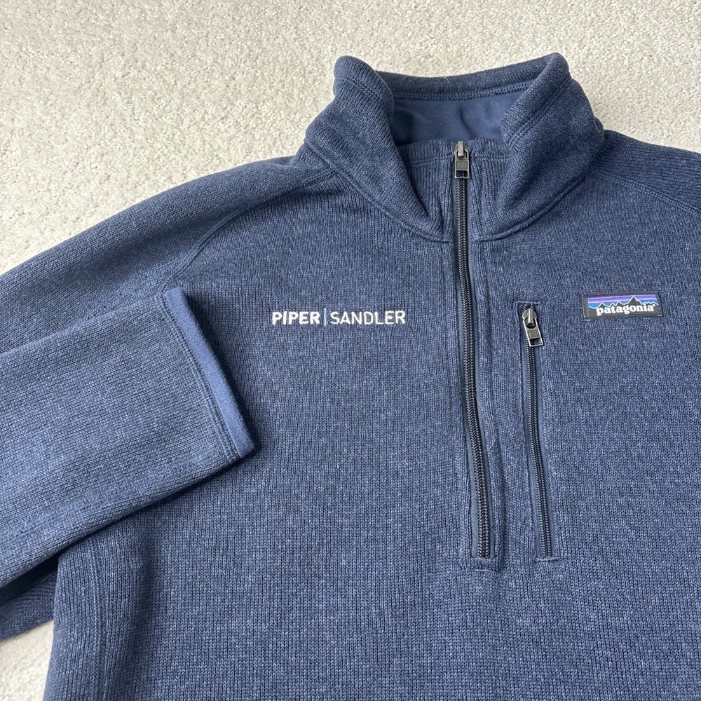 Patagonia Better Sweater‎ Men's Medium Blue 1/4 Zip Pullover Hiking 25523 LOGO
